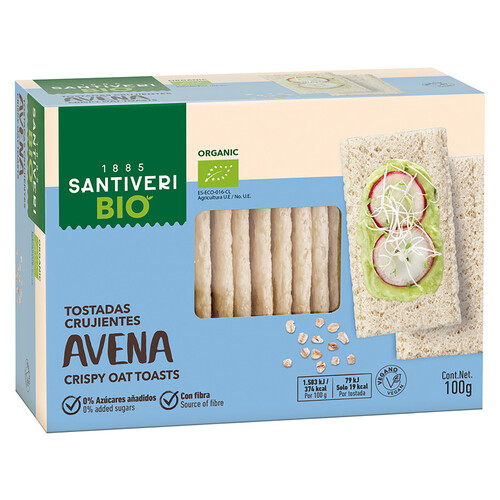 Alcampo SANTIVERI Tostadas ligeras de avena ecológicas SANTIVERI BIO 100 g