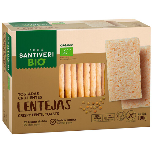 Alcampo SANTIVERI Tostadas sin gluten de lentejas BIO 100 g