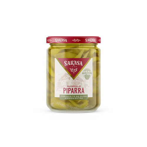 Alcampo SARASA Guindilla piparra con aceite de oliva virgen extra SARASA 190 g