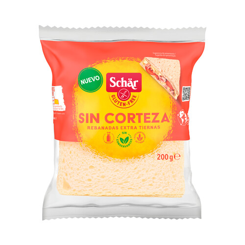 Alcampo SCHAR Pan de molde sin corteza y sin gluten 200 g