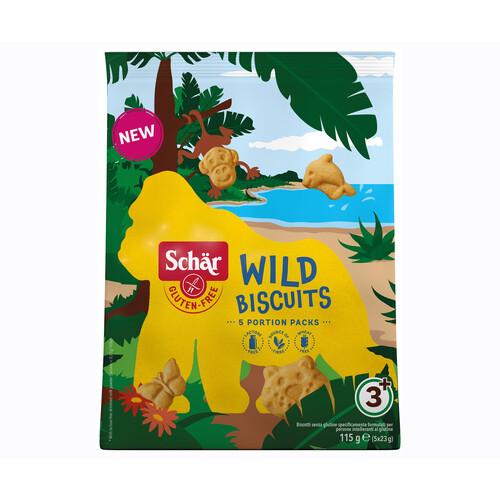 Alcampo SCHAR Wild biscuits Galletas sin gluten pack de 5 uds x 115 g