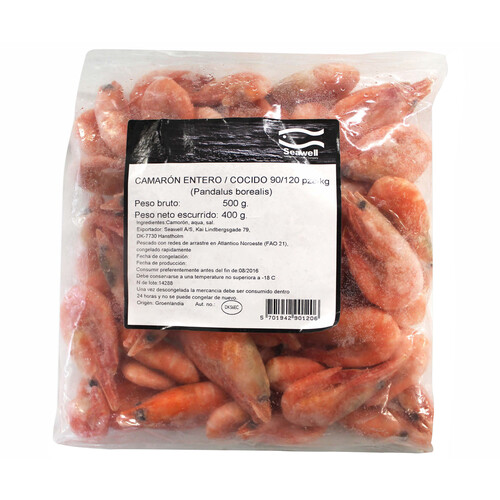 Alcampo SEAWELL Camarón cocido 90/120 y ultracongelado SEAWELL 450 g