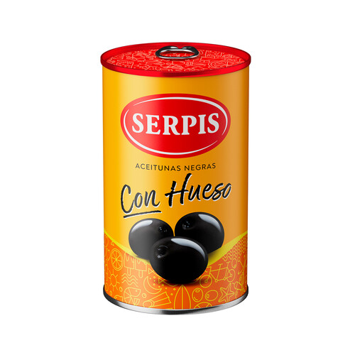 Alcampo SERPIS Aceitunas negras con hueso lata 160 g