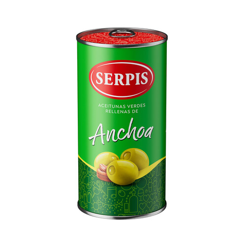 Alcampo SERPIS Aceitunas verdes rellenas anchoa 150 g