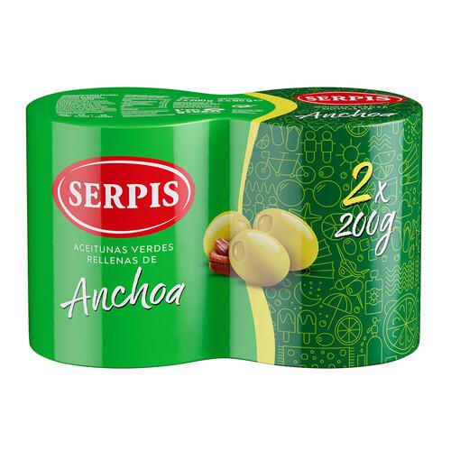 Alcampo SERPIS Aceitunas verdes rellenas de anchoa 2 x 85 g