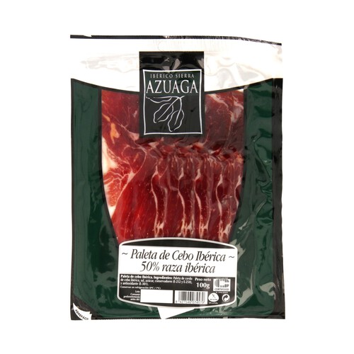 Alcampo SIERRA AZUAGA Paleta de cebo ibérica (50% raza ibérica) cortada en lonchas SIERRA AZUAGA 100 g