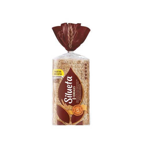 Alcampo SILUETA Pan de molde integral (8 cereales) sin corteza 450 g