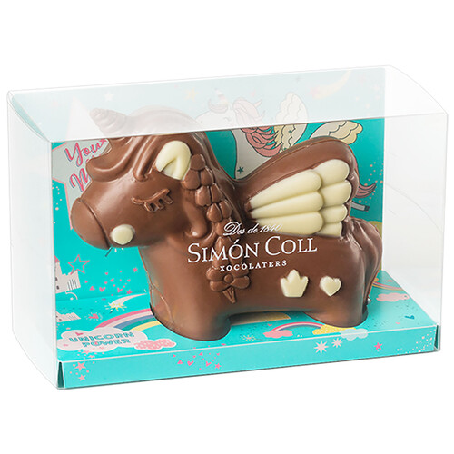 Alcampo SIMÓN COLL Figura de chocolate con leche con forma de unicornio 150 g