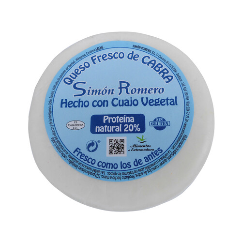 Alcampo SIMÓN ROMERO Queso fresco de cabra con cuajo vegetal SIMÓN ROMERO 375 g