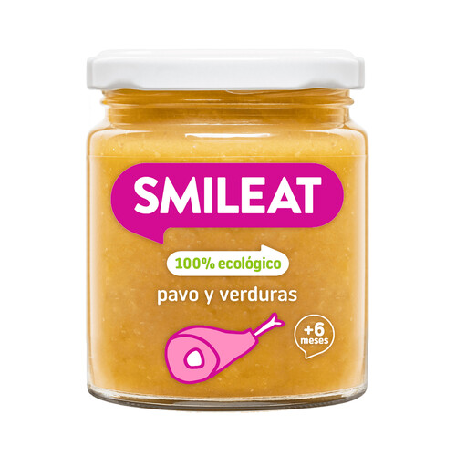 Alcampo SMILEAT Tarrito de pavo con verduras a partir de 6 meses 230 g