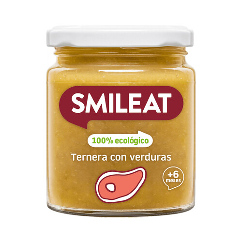 Alcampo SMILEAT Tarrito de ternera con verdura a partir de 6 meses 230 g