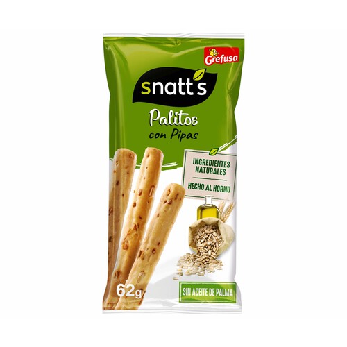 Alcampo SNATT'S Palitos de cereales con pipas bolsa 62 g