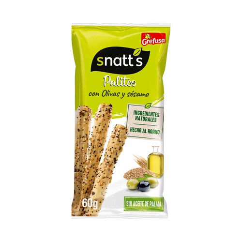 Alcampo SNATT'S Palitos de trigo con olivas y sésamo 60 g