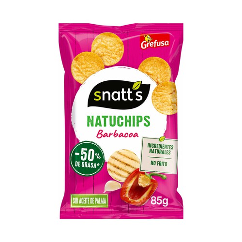 Alcampo SNATT'S Snack de cereales NatuChips salsa barbacoa SNATT'S GREFUSA bolsa 85g