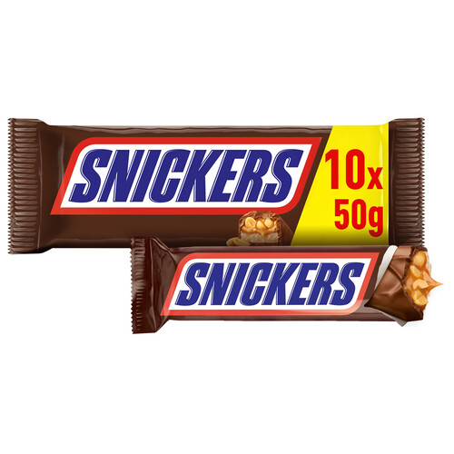 Alcampo SNICKERS Barras de chocolate multipack 10 uds. 50 g