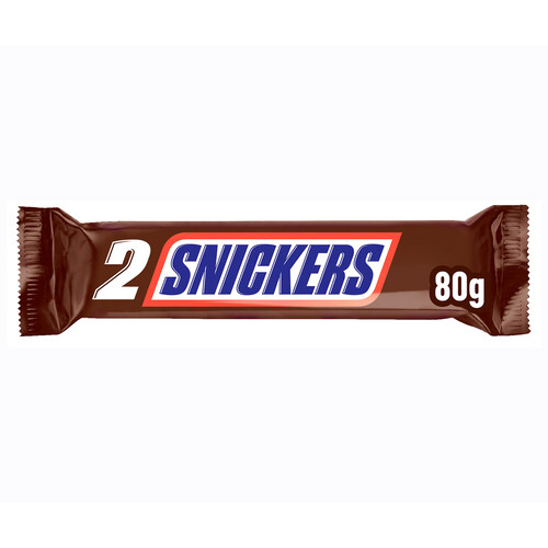 Alcampo SNICKERS Barrita de chocolate con cacahuete 80 g