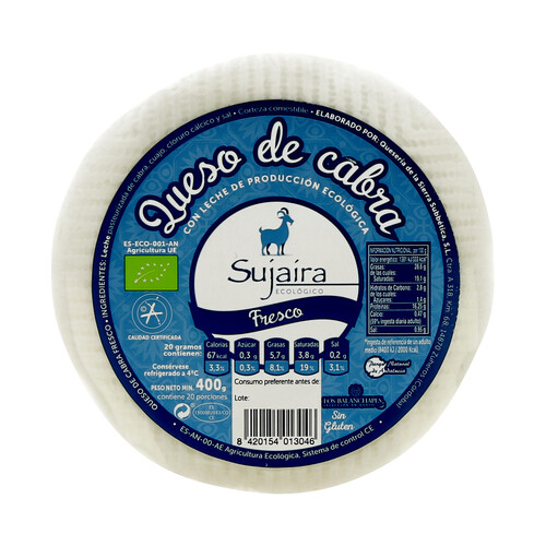 Alcampo SOJAISA Queso de cabra fresco ecológico SUJAIRA 400 g