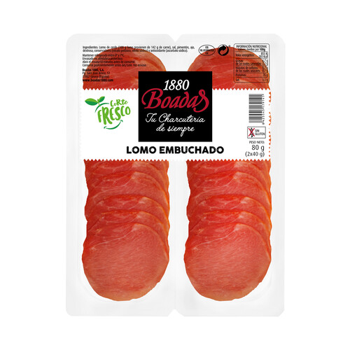 Alcampo SOLARIEGO Lomo embuchado sin gluten y cortado en finas lonchas SOLARIEGO 2 x 40 g