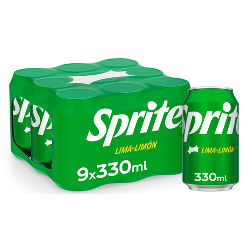 Alcampo SPRITE Refresco de lima limón pack 9 latas de 330 ml