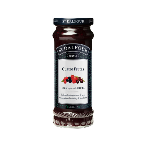 Alcampo ST.DALFOUR Mermelada de cuatro frutas (Frambuesas Cerezas Negras Fresas y Moras) ST.DALFOUR 284 g