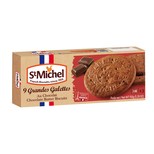 Alcampo ST.MICHEL Galletas de mantequilla y chocolate 150 g