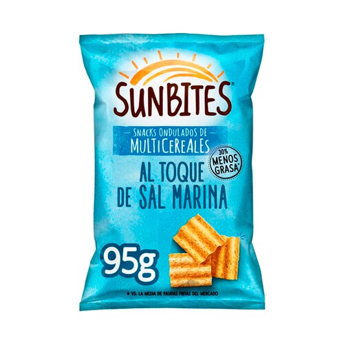 Alcampo SUNBITES Snacks ondulados multicereales con sabor sal marina SUNBITES 95 g