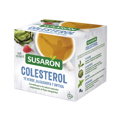 Alcampo SUSARON Colesterol Infusión té verde alcachofa y ortiga 10 uds. 13 g