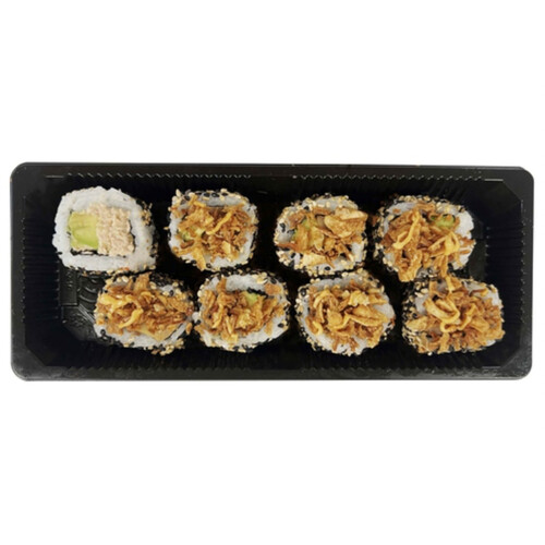 Alcampo SUSHI GOURMET Bandeja Maki California atún y aguacate con mayonesa picante y cebolla frita SUSHI GOURMET 8 uds