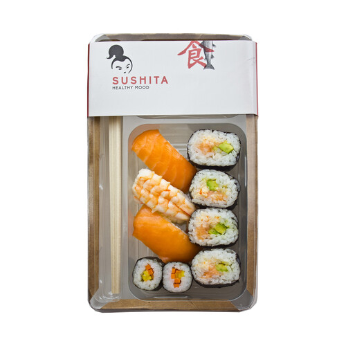 Alcampo SUSHITA Bandeja con futomakis nigiris y hosomakis SUSHITA 210 g
