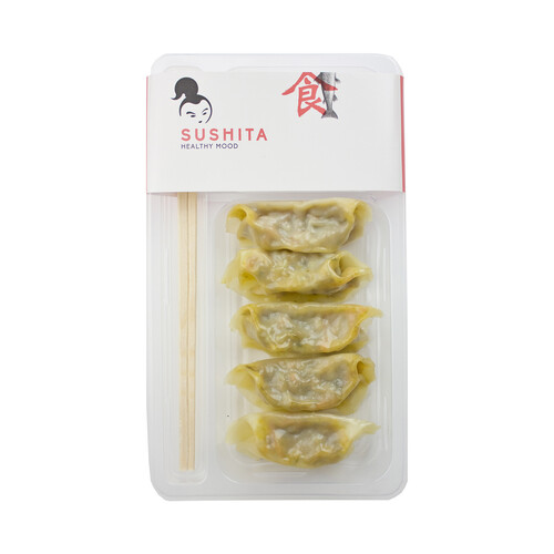 Alcampo SUSHITA Dim sum oriental de verduras de la huerta con salsa de soja y palillos 6 uds. 133 g