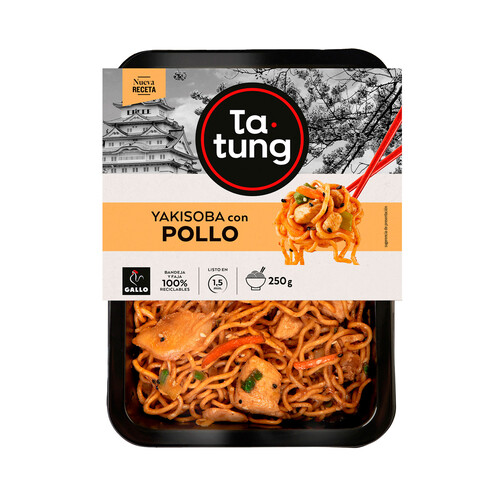 Alcampo TA-TUNG Fideos yaki soba con verduras japonesas y pollo TA-TUNG 250 g