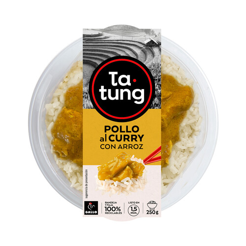 Alcampo TA-TUNG Pollo al curry con arroz listo para calentar y comer 250 g