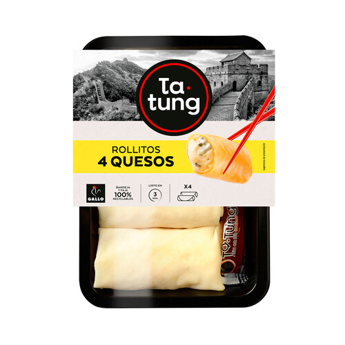Alcampo TA-TUNG Rollitos de primavera a los 4 quesos listos para calentar y comer TA-TUNG 240 g