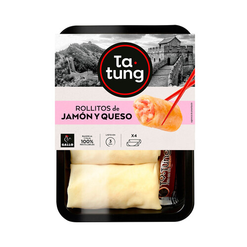 Alcampo TA-TUNG Rollitos rellenos de jamón y queso listos para calentar y comer TA-TUNG Fusión 240 g