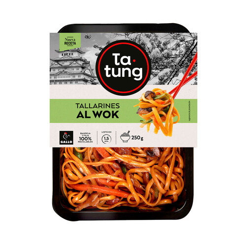 Alcampo TA-TUNG Tallarines al wok listos para calentar y comer 250 g