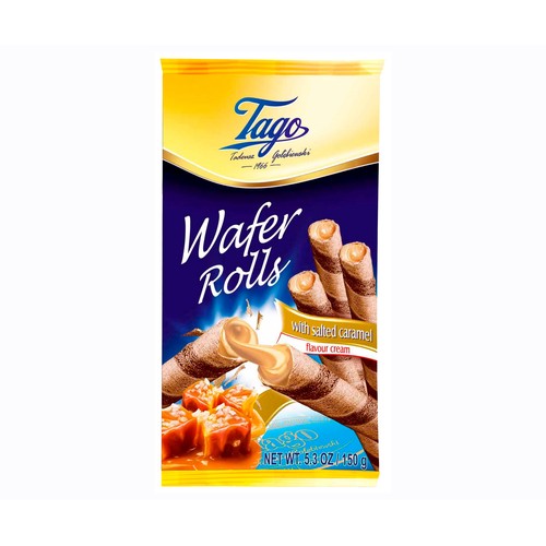 Alcampo TAGO Galleta tubito rellena de caramelo salado 150 g