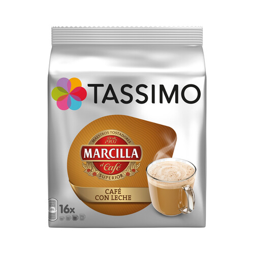Alcampo TASSIMIO MARCILLA Café en cápsulas con leche 16 uds