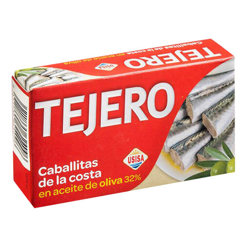 Alcampo TEJERO Caballitas de la costa en aceite de oliva 32% lata de 80 g