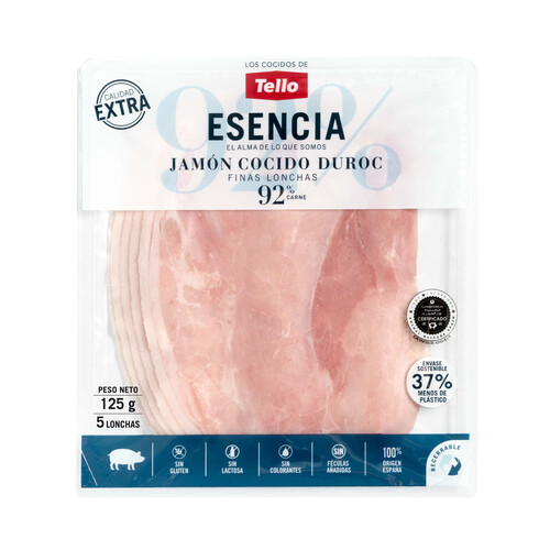 Alcampo TELLO Jamón cocido de calidad extra cortado en lonchas TELLO Selección 125 g