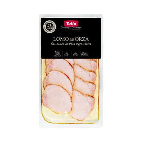 Alcampo TELLO Lomo de Orza (lomo de cerdo asado) con aceite de oliva virgen extra TELLO Gourmet 125 g