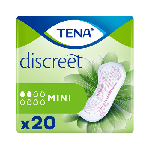 Alcampo TENA Compresas incontinencia mini para pérdidas leves de orina TENA Discreet 20 uds