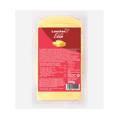 Alcampo TGT Lonchas preparadas con queso edam 200 g