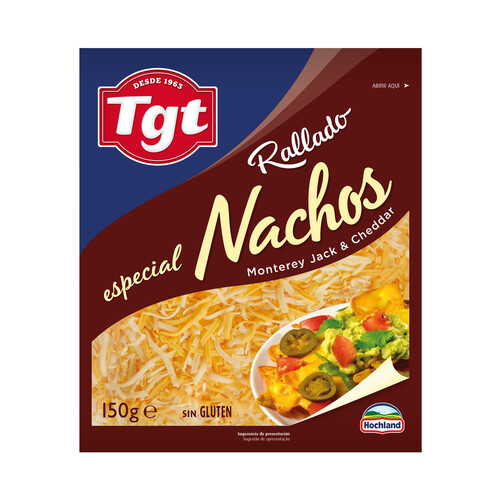 Alcampo TGT Queso rallado especial (Monterey Jack y Cheddar) TGT NACHOS150 g