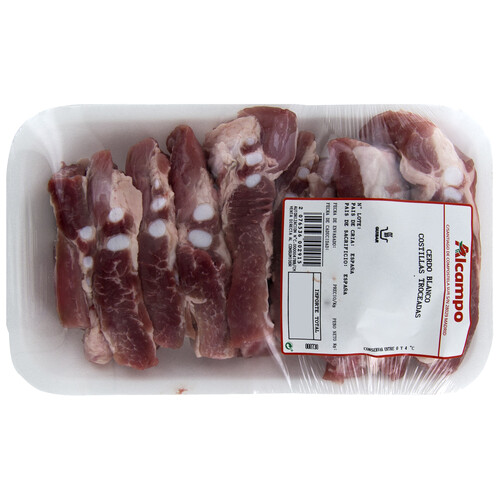 Alcampo Tiras de costilla de cerdo blanco ideales para guisos
