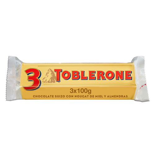 Alcampo TOBLERONE Barrita de chocolate con leche miel y almendras 3 uds. 100 g