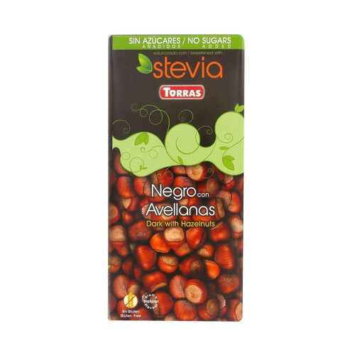 Alcampo TORRAS Chocolate negro con avellanas sin azúcares añaddos 125 g