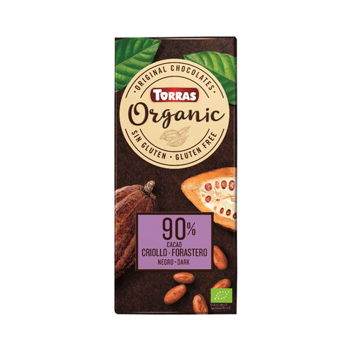 Alcampo TORRAS Chocolate negro Organic ecológico ( 90% cacao) TORRAS 100 g