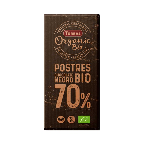 Alcampo TORRAS Chocolate para postres 70% cacao Bio TORRAS 200 g