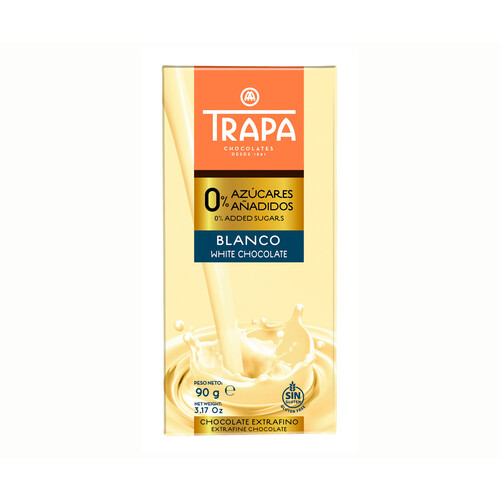 Alcampo TRAPA Chocolate blanco sin azúcar añadido 90 g