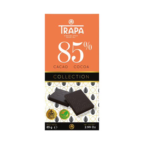 Alcampo TRAPA Collection Chocolate negro 85 % cacao 85 g